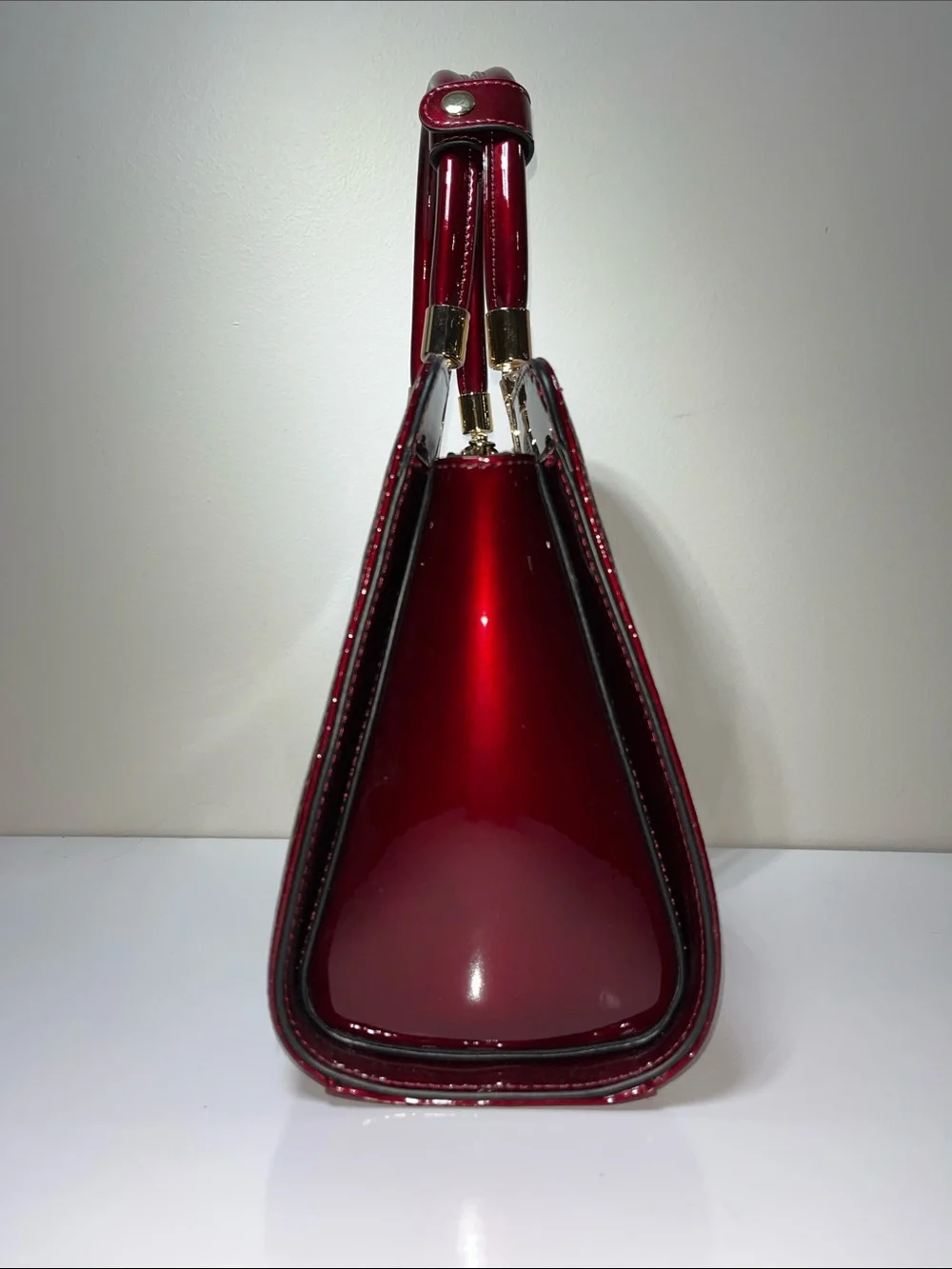 NWOT Red Leather Croc-Texture Bag